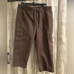 Chaps cropped cotton cargo pant, M